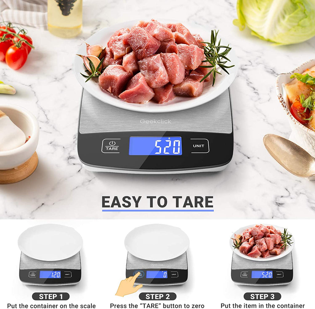 Precision Digital Food Scale - Compact Kitchen Scale for Accurate Weighing in Grams and Ounces, Perfect for Cooking, Baking, Meal Prep, and Weight Loss